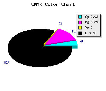 CMYK background color #6D6670 code