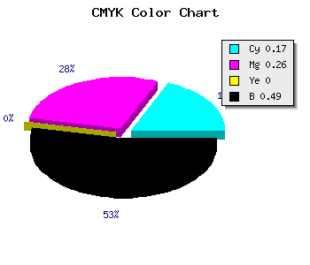 CMYK background color #6D6183 code
