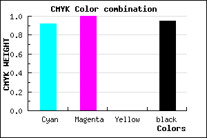 #01000D color CMYK mixer