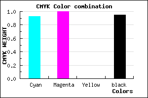 #01000E color CMYK mixer