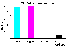 #0A04E0 color CMYK mixer