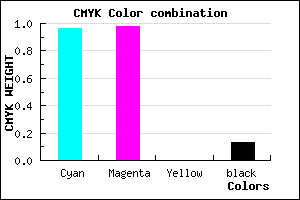 #0A05DF color CMYK mixer