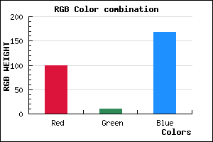 rgb background color #640AA8 mixer