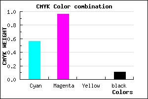 #640AE4 color CMYK mixer