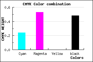 #653F85 color CMYK mixer