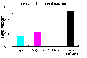 #655E78 color CMYK mixer