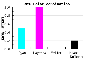 #6700CB color CMYK mixer