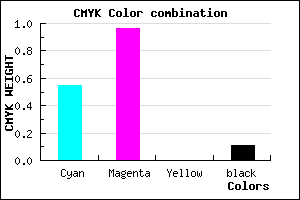 #670AE4 color CMYK mixer