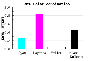 #67178B color CMYK mixer