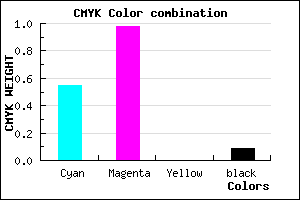 #6704E7 color CMYK mixer