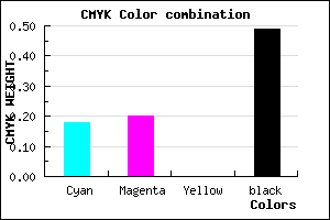#6A6882 color CMYK mixer
