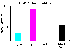 #6A0B89 color CMYK mixer