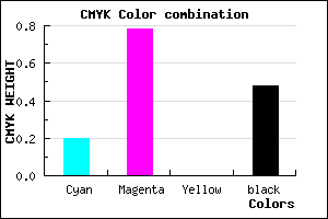 #6A1D85 color CMYK mixer