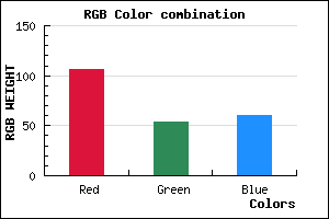rgb background color #6A363C mixer
