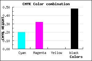 #6A5A85 color CMYK mixer
