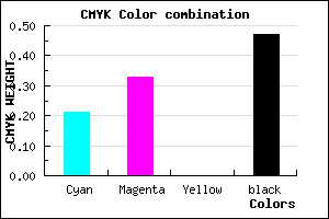 #6A5B87 color CMYK mixer
