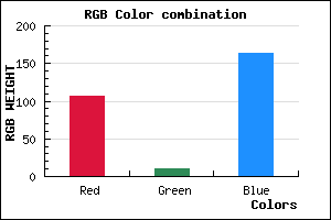 rgb background color #6B0AA4 mixer