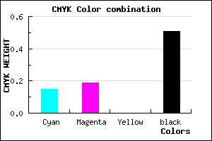 #6B667E color CMYK mixer
