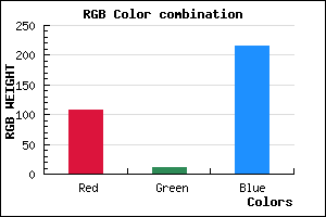 rgb background color #6B0BD7 mixer