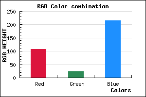 rgb background color #6B18D8 mixer