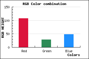 rgb background color #6B1C30 mixer