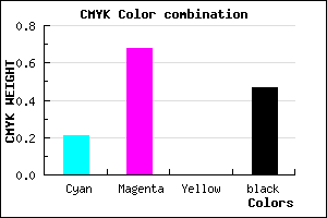 #6B2B87 color CMYK mixer
