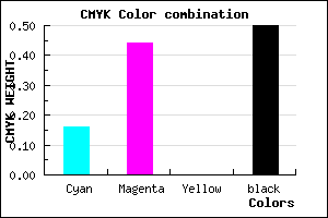 #6B4880 color CMYK mixer