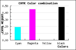 #6B4884 color CMYK mixer