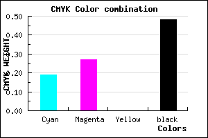 #6B6084 color CMYK mixer