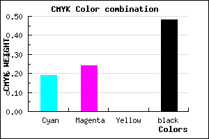 #6C6585 color CMYK mixer