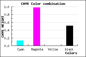 #6C027C color CMYK mixer