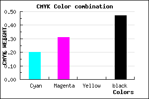 #6C5D87 color CMYK mixer