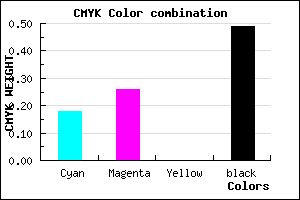 #6C6183 color CMYK mixer
