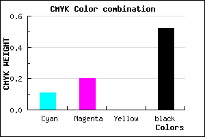 #6C627A color CMYK mixer