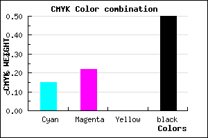 #6D6480 color CMYK mixer