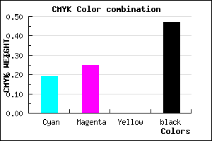 #6D6486 color CMYK mixer