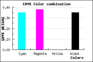 #6D67A7 color CMYK mixer