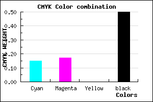 #6D6A80 color CMYK mixer