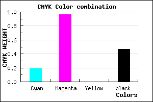 #6D0687 color CMYK mixer