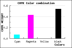 #6D4375 color CMYK mixer