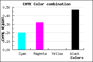 #6D5C88 color CMYK mixer