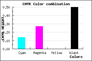#6D5D7F color CMYK mixer