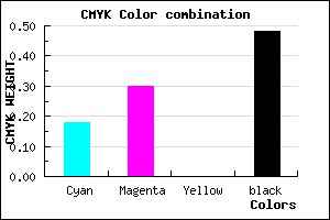 #6D5D85 color CMYK mixer