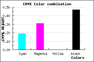 #6D5D87 color CMYK mixer