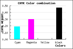 #6D5E86 color CMYK mixer