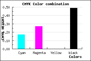 #6D5F83 color CMYK mixer