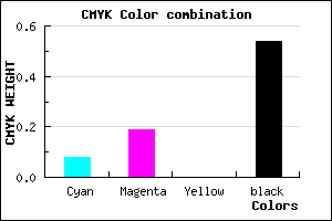 #6D6076 color CMYK mixer