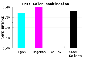 #6D62A4 color CMYK mixer