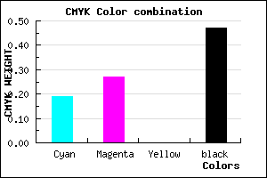 #6D6387 color CMYK mixer