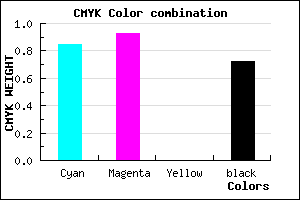 #0B0547 color CMYK mixer